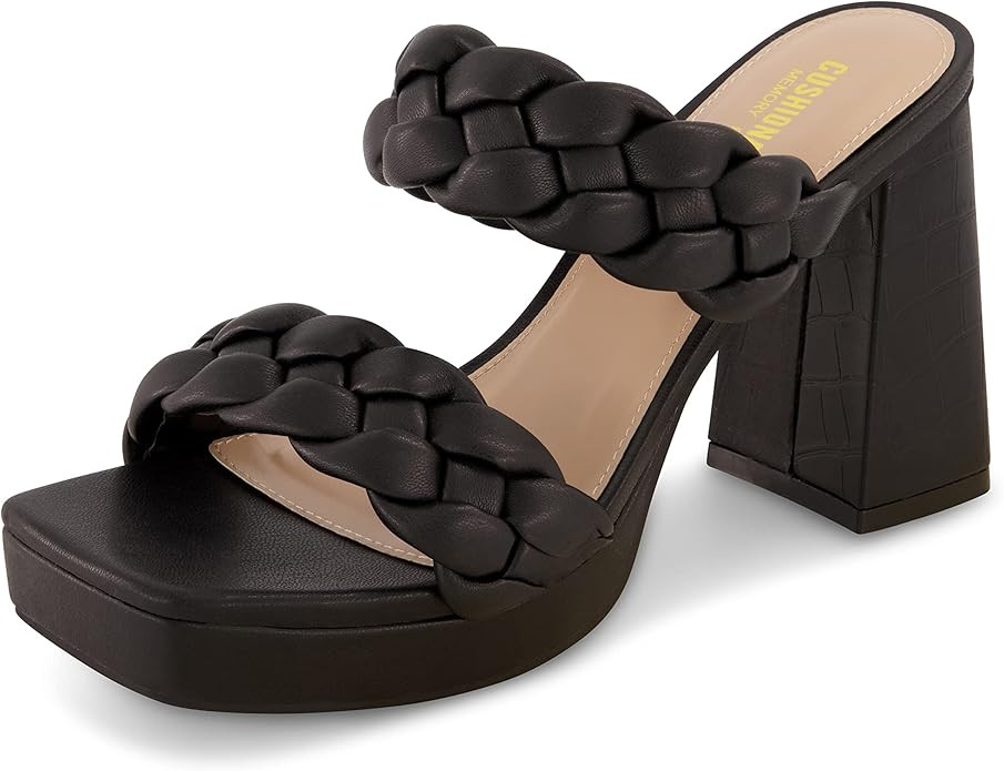 CUSHIONAIRE Women's Aurora braided platform sandal +Memory Foam and Wide Widths Available | Amazon (US)