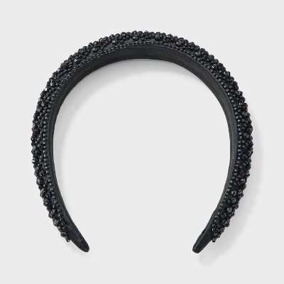 Crystal Rhinestone Padded Headband - A New Day™ Black | Target