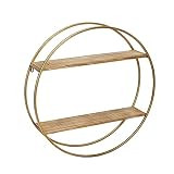 Sagebrook Home 14400 Metal/Wood 26" Wall Shelf, Gold | Amazon (US)