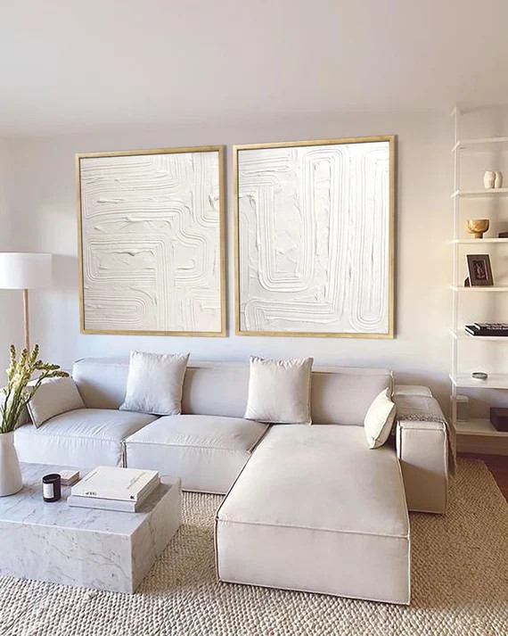 Set of 2 Plaster Art  White Plaster Art  New  Minimalist - Etsy | Etsy (US)