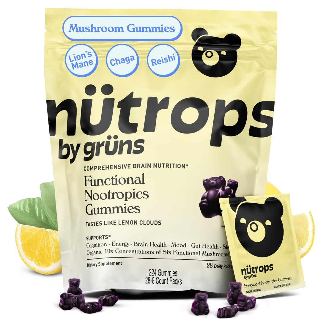 Nutrops Lions Mane Mushroom Gummies for Adults, Functional Nootropics, Herbal Brain Supplement fo... | Amazon (US)