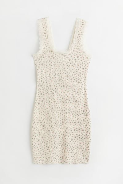 Lace-trimmed Ribbed Dress | H&M (US + CA)