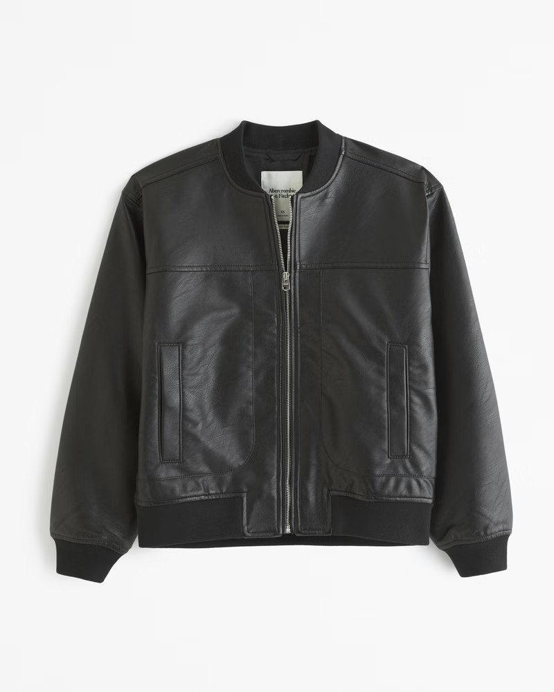 Vegan Leather Bomber Jacket | Abercrombie & Fitch (US)