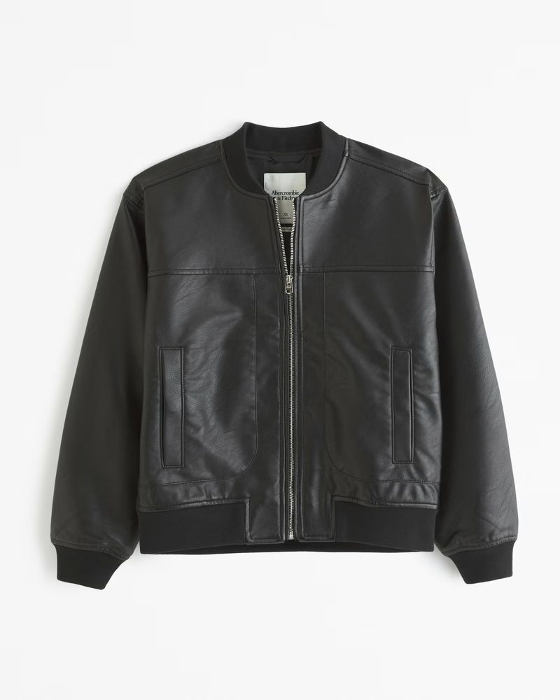 Vegan Leather Bomber Jacket | Abercrombie & Fitch (US)