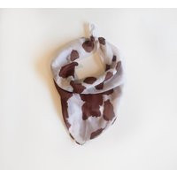 Cow Print Hair Bandana - Brown & White Scarf | Etsy (US)