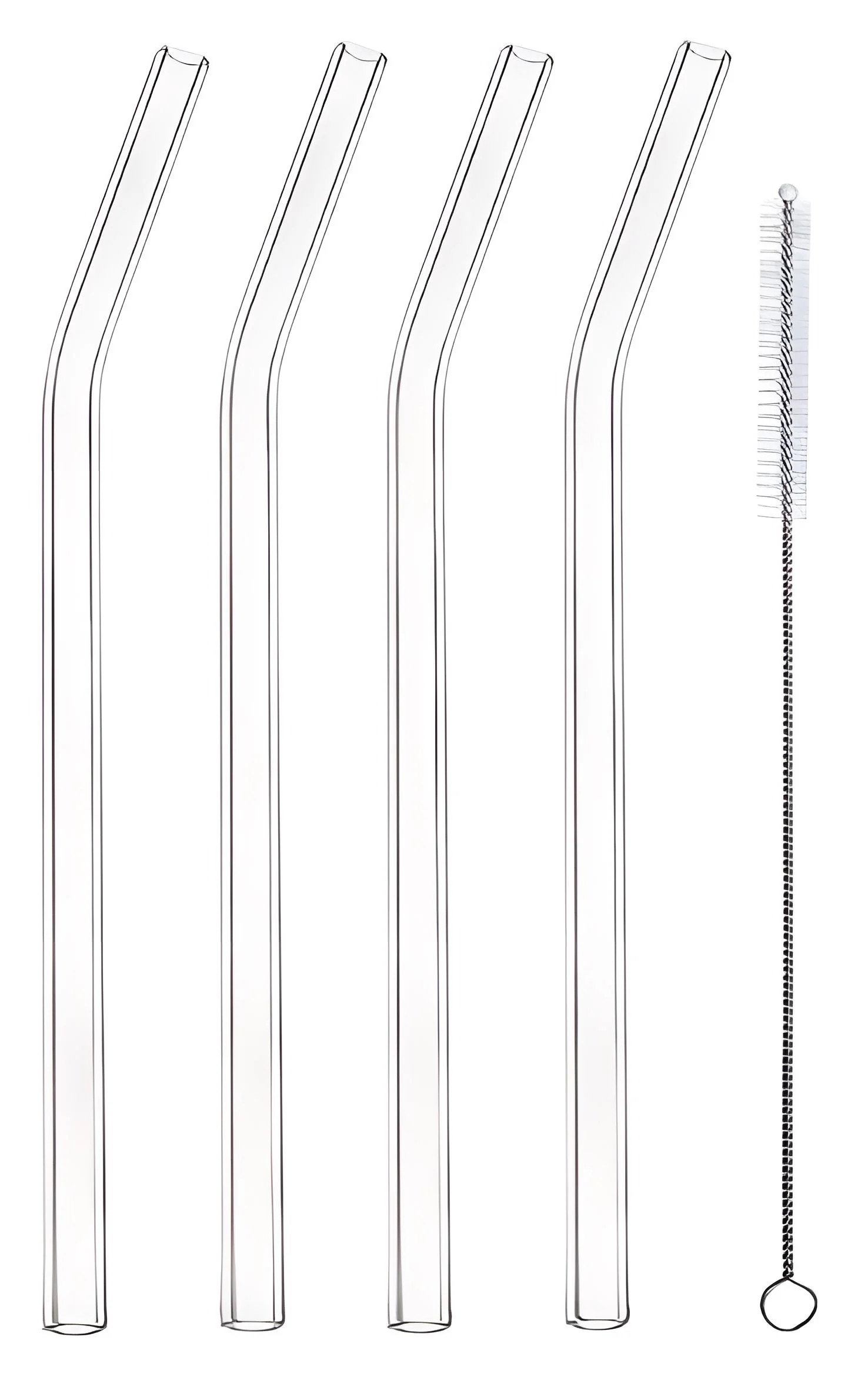 Better Homes and Gardens Clear Borosilicate Glass Straws 4 Pack with Cleaning Brush | Walmart (US)