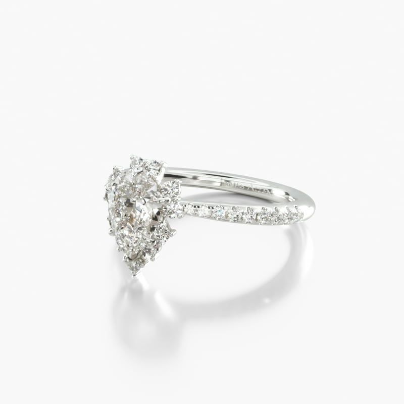 14K White Gold Aureola Diamond Halo Engagement Ring | JamesAllen