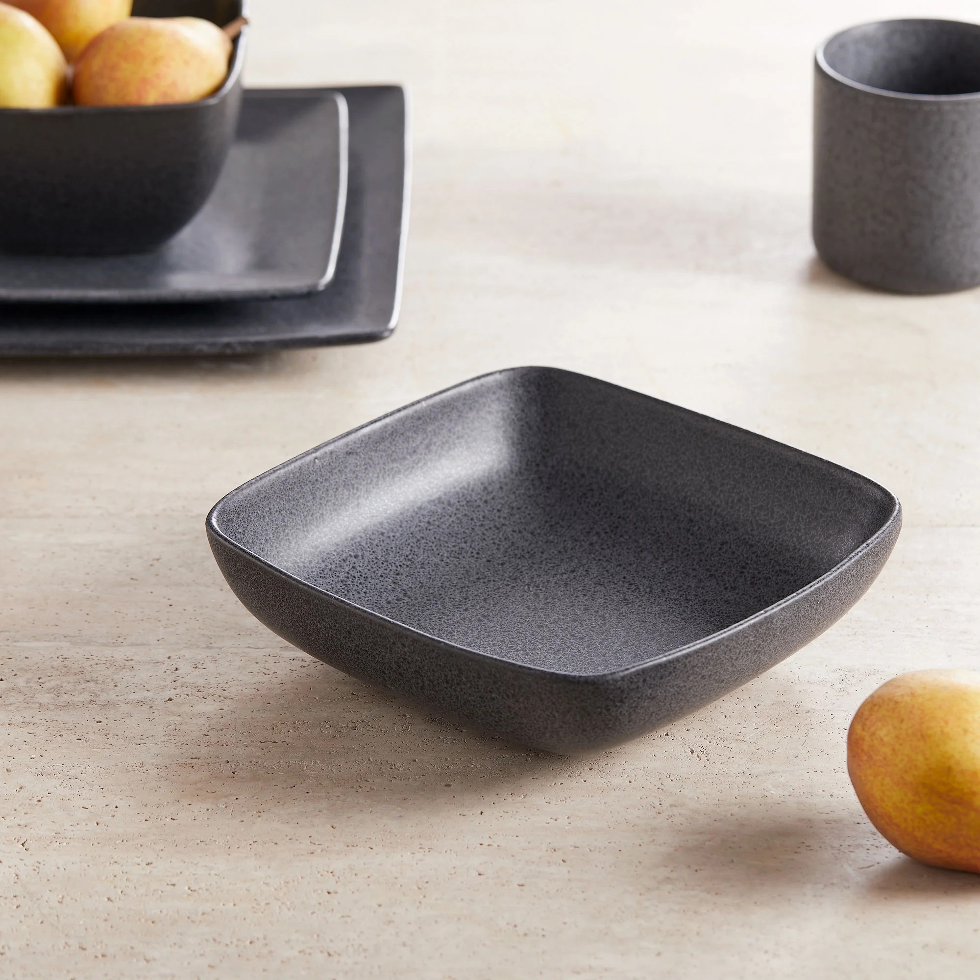 Better Homes & Gardens Dark Gray Square-Shaped Dinner Bowl - Walmart.com | Walmart (US)