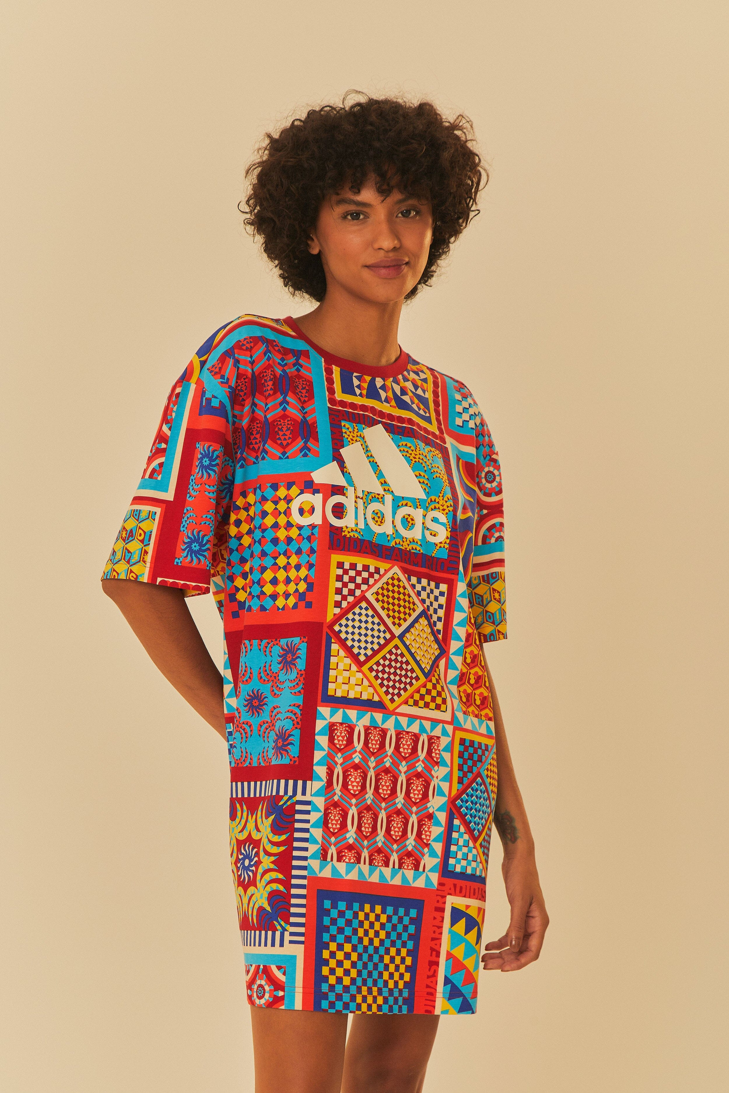 Adidas Farm Solar Kaleidoscope Blue Dress | FarmRio (US)