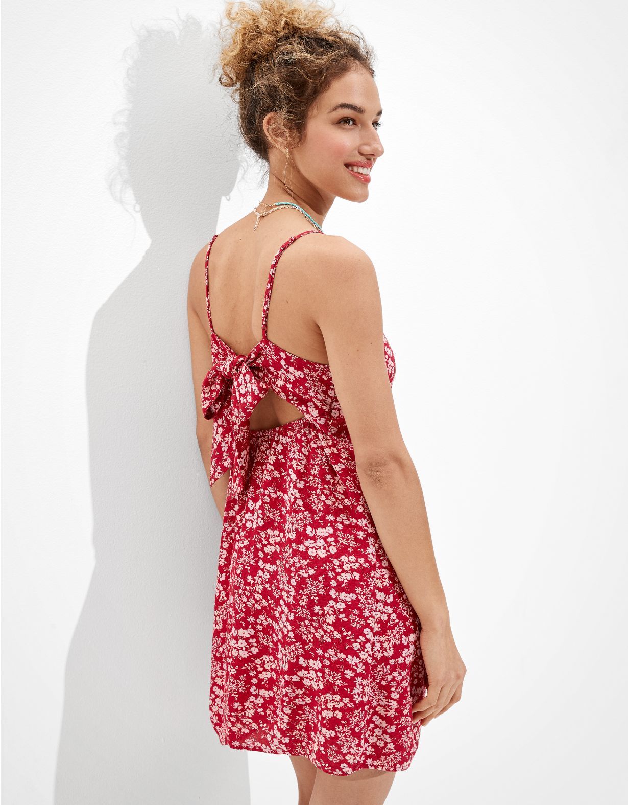 AE Floral Tie-Back Mini Dress | American Eagle Outfitters (US & CA)