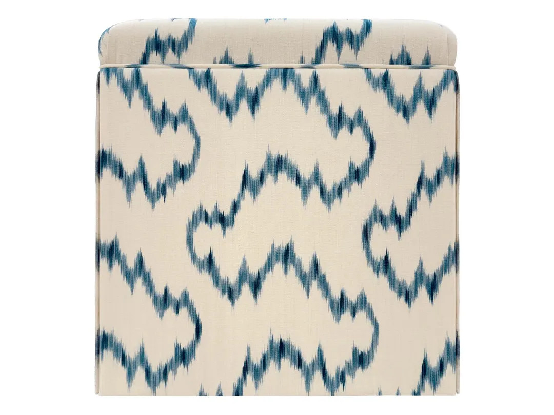 Lee Jofa Mallorcan Ikat | Skirted Ottoman | upholstered bench | upholstered ottoman | upholstered... | Etsy (US)