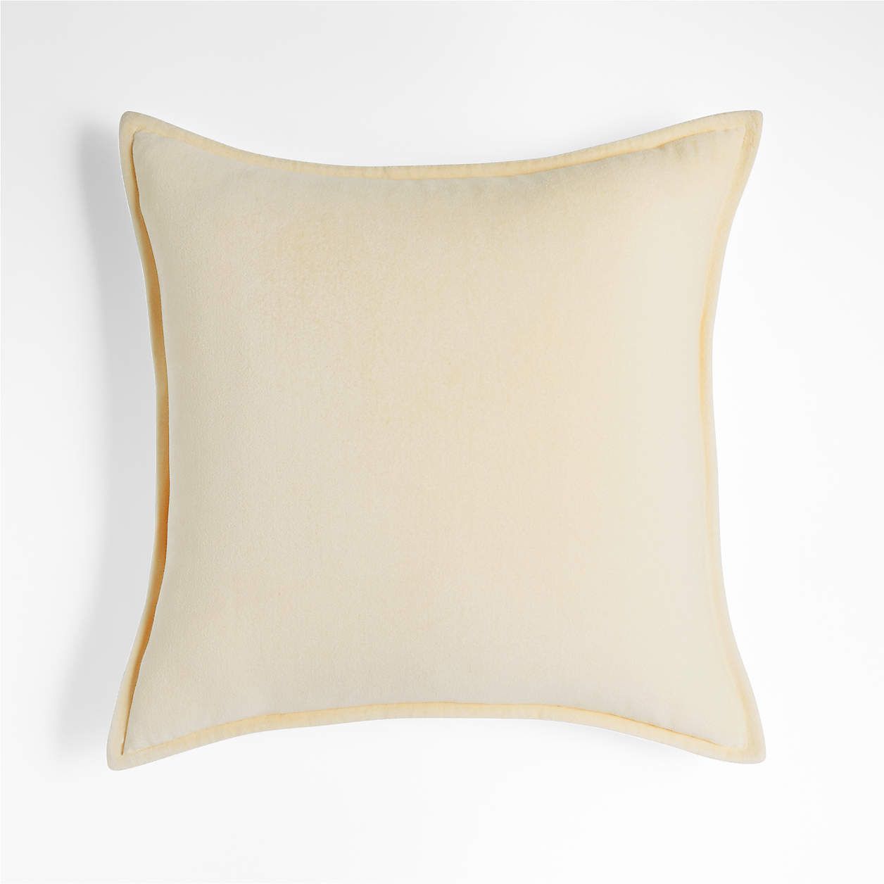 Cream 20" Washed Cotton Velvet Pillows | Crate and Barrel | Crate & Barrel