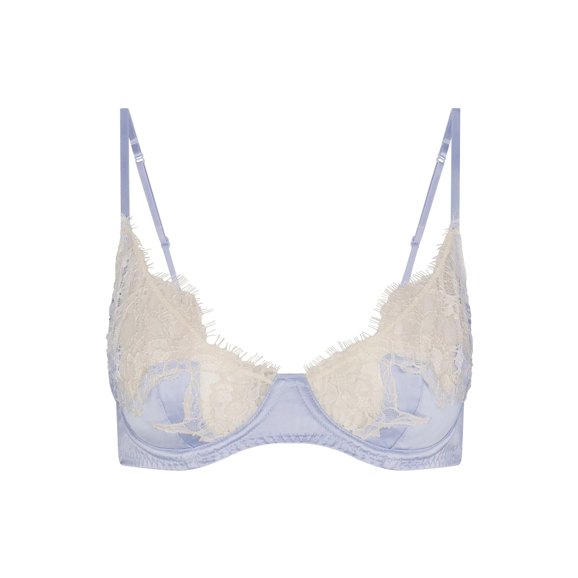 SILK LACE UNLINED DEMI BRA | PERIWINKLE CONTRAST | SKIMS | SKIMS (US)
