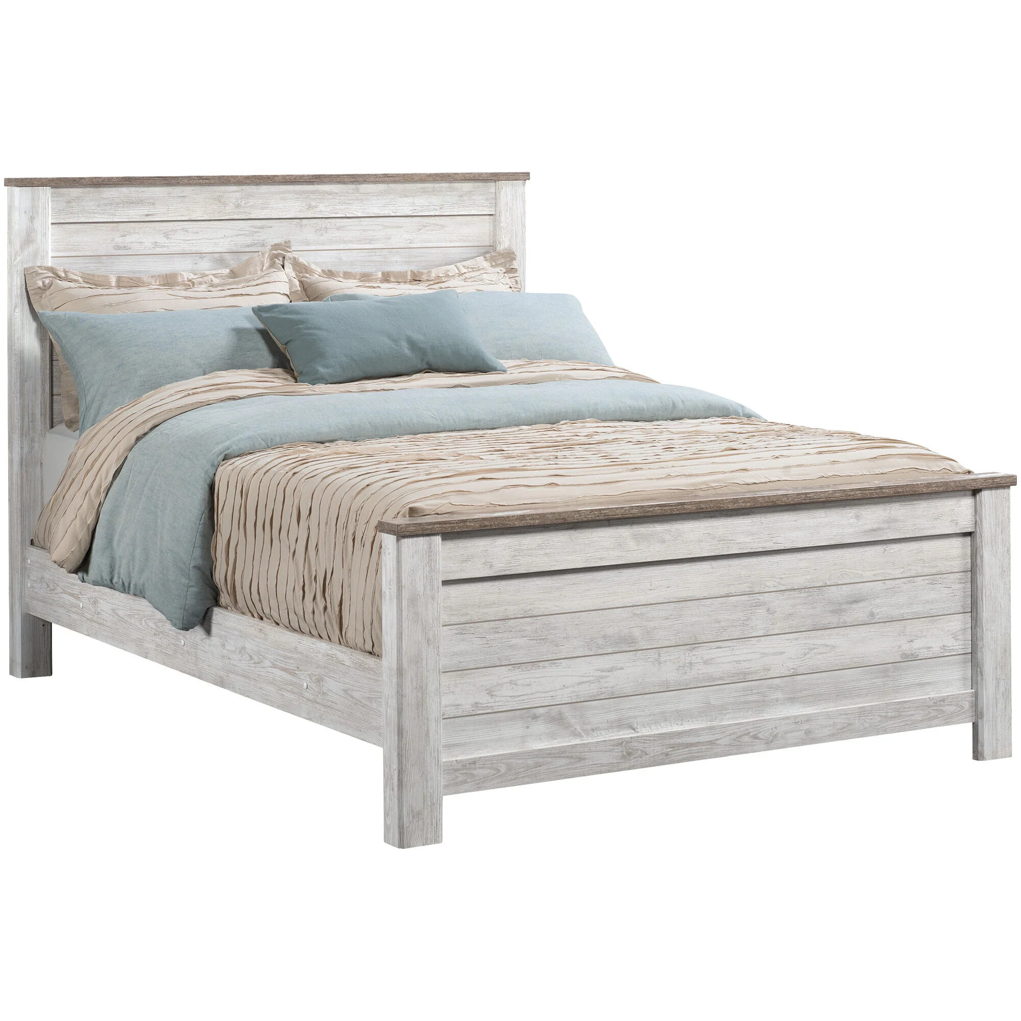 Ashley Furniture | King Willowton Bed | Whitewash | Slumberland Furniture