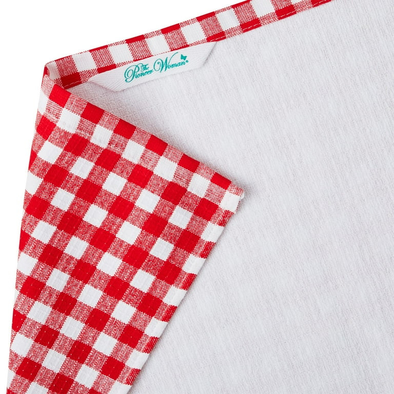 The Pioneer Woman Gingham Waffle Kitchen Towel Set, Multi-color, 20" x 30", Set of 2 | Walmart (US)