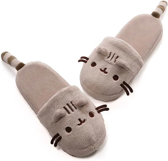GUND Pusheen Cat Plush Stuffed Animal Slippers, Gray, 12" | Amazon (US)