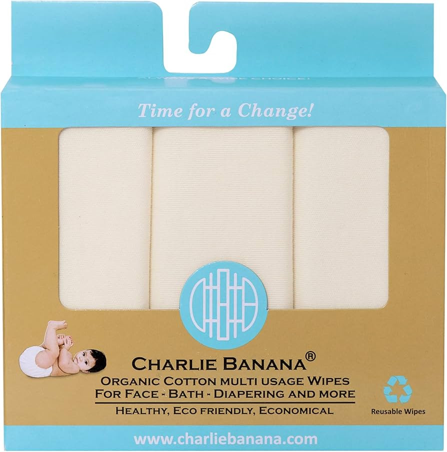 Charlie Banana 10 Reusable Organic Cotton Wipes | Amazon (US)