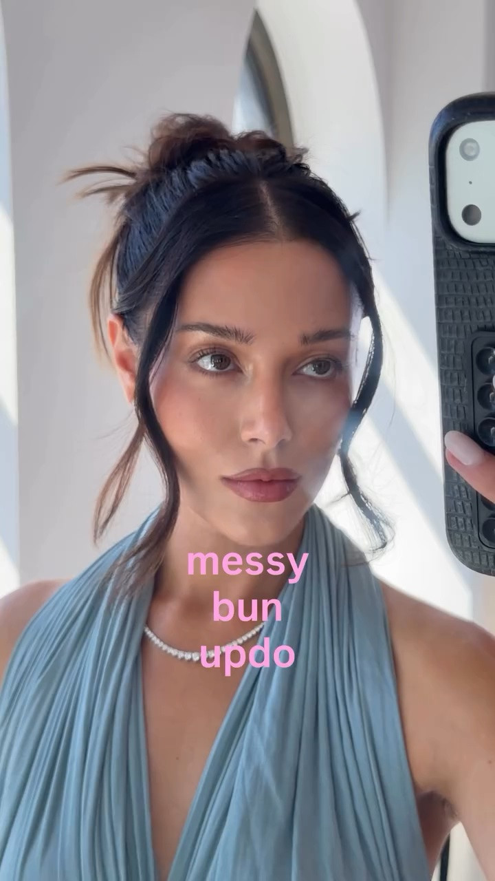 My easy go to messy bun updo aka the easiest hair style ever