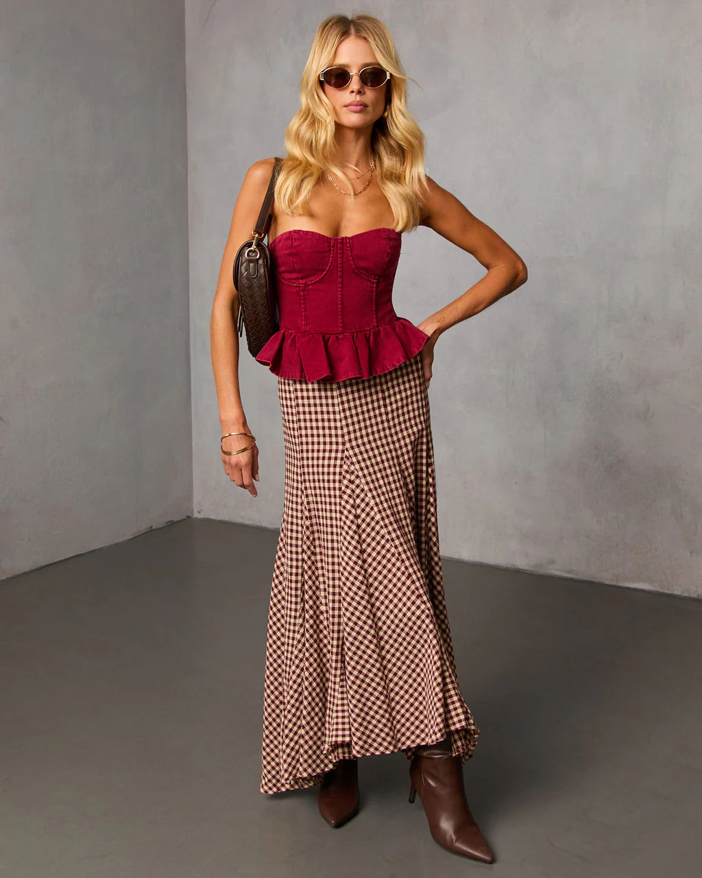 Rylin Gingham Maxi Skirt | VICI