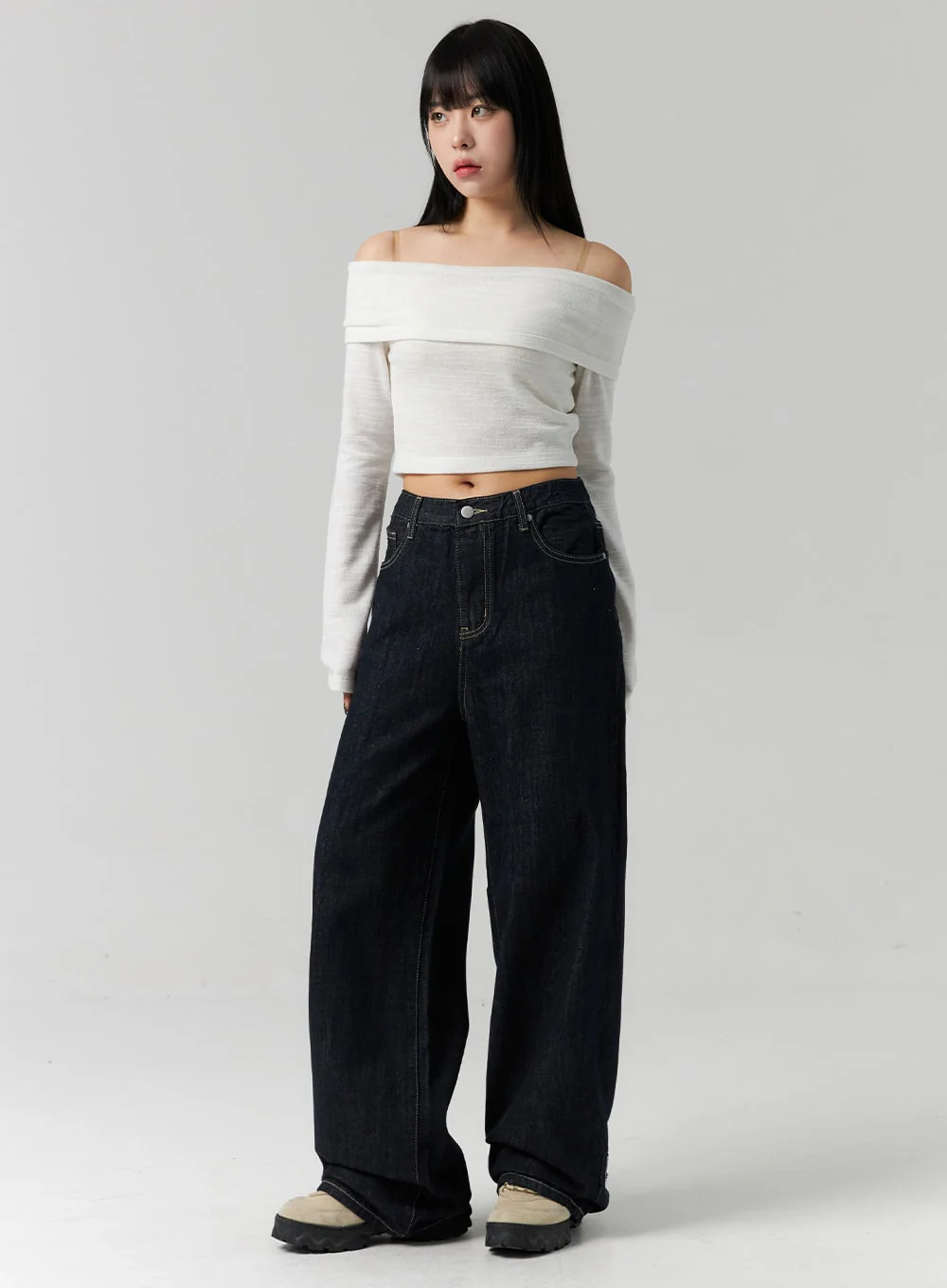 Indigo Wide Fit Jeans CS312 | Lewkin