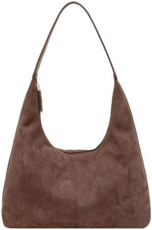 Slouchy Suede Shoulder Bags For Women Underarm Bag Womens Tote Bag Work Purses Crescent Bag Suede... | Amazon (US)