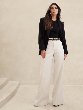 Italian Linen-Cotton Wide Leg Jean | Banana Republic (CA)