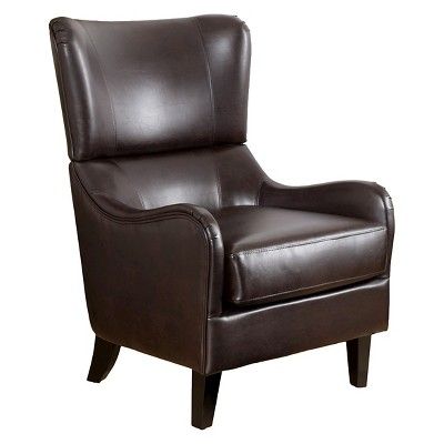 Elijah Bonded Leather Sofa Chair Brown - Christopher Knight Home | Target