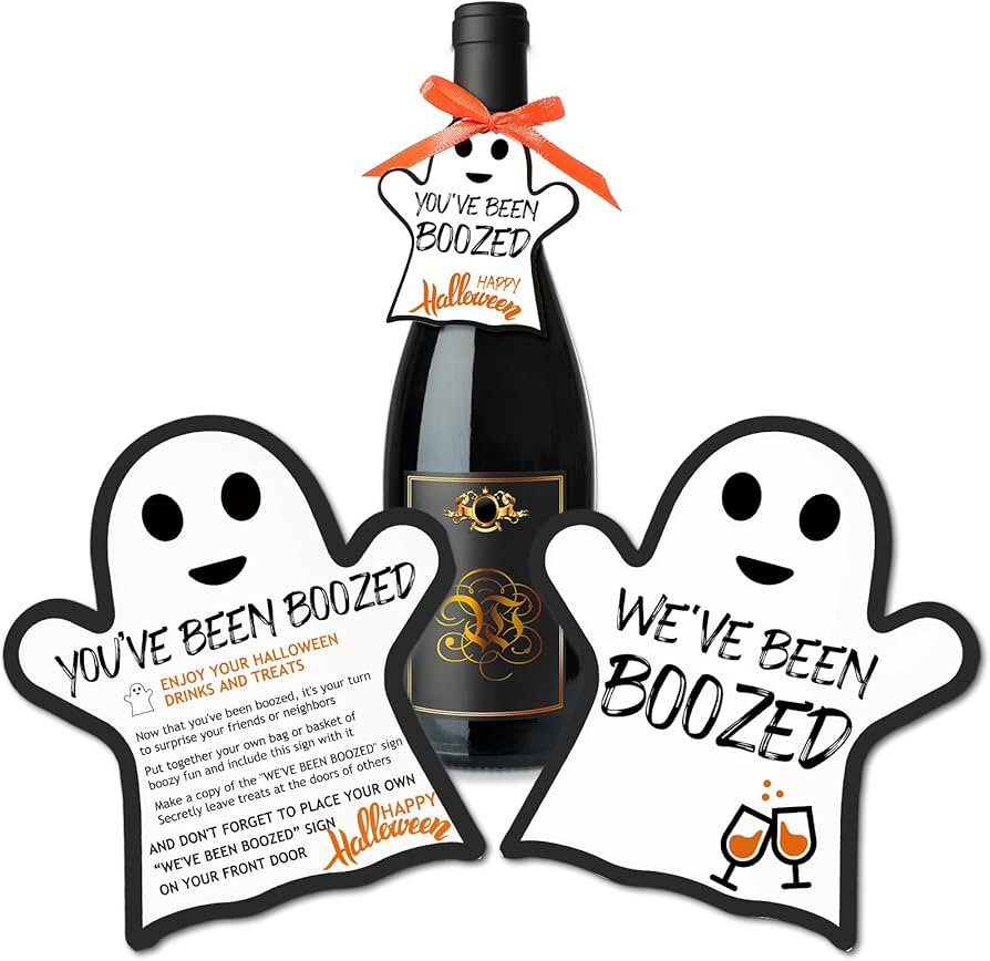 52 Pieces You've Been Booed Halloween Game We've Been Booed Halloween Sign Ghost Wine Bottle Labe... | Amazon (US)