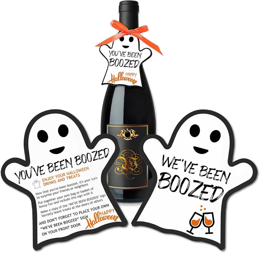 52 Pieces You've Been Booed Halloween Game We've Been Booed Halloween Sign Ghost Wine Bottle Labe... | Amazon (US)