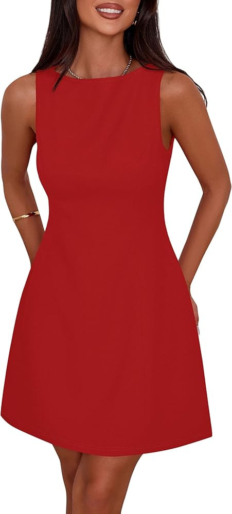 PRETTYGARDEN Womens Formal Short Dresses 2026 Summer Sleeveless Boat Neck A Line Elegant Mini Coc... | Amazon (US)