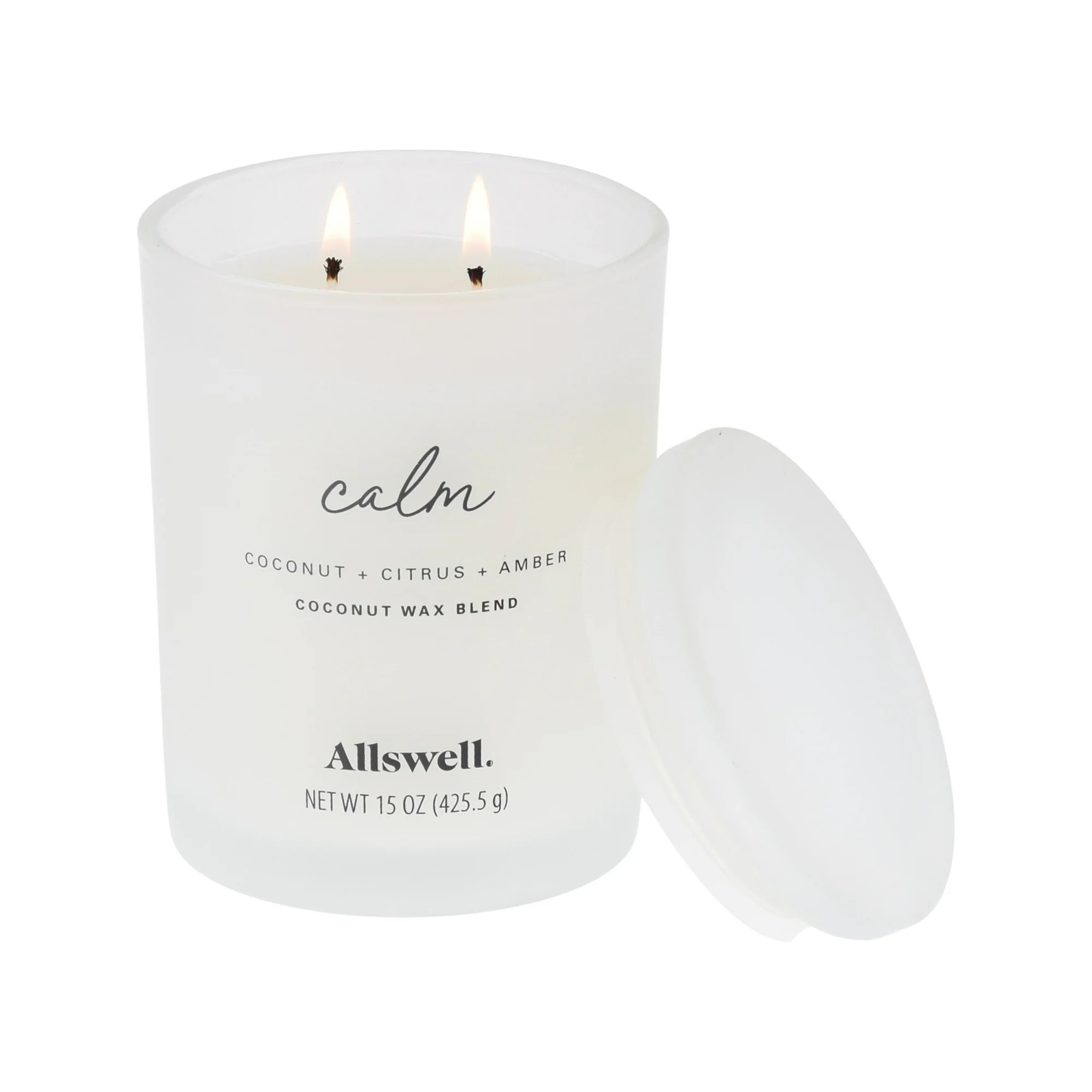 Allswell Calm (Coconut + Citrus + Amber) Scented 2-Wick 15oz Spa Jar Candle | Walmart (US)