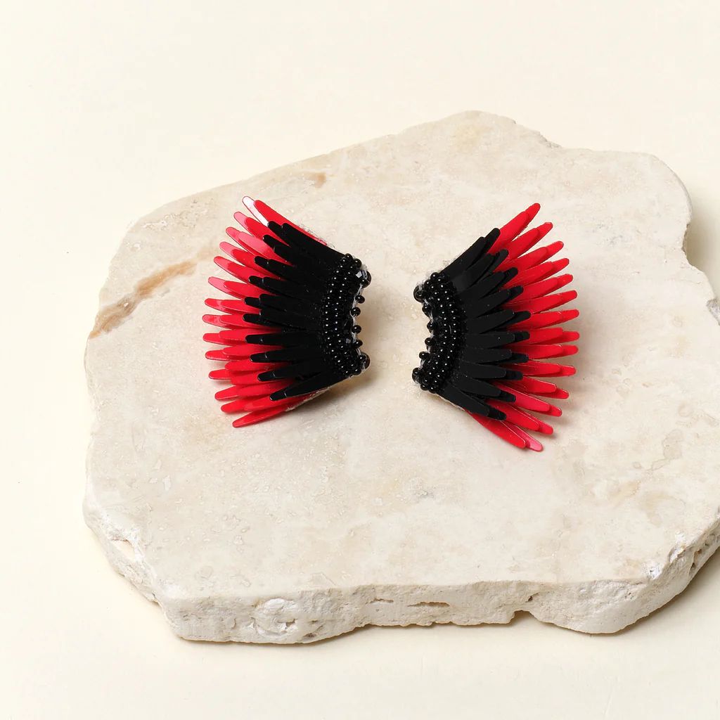 Mini Madeline Earrings Black Red | Mignonne Gavigan