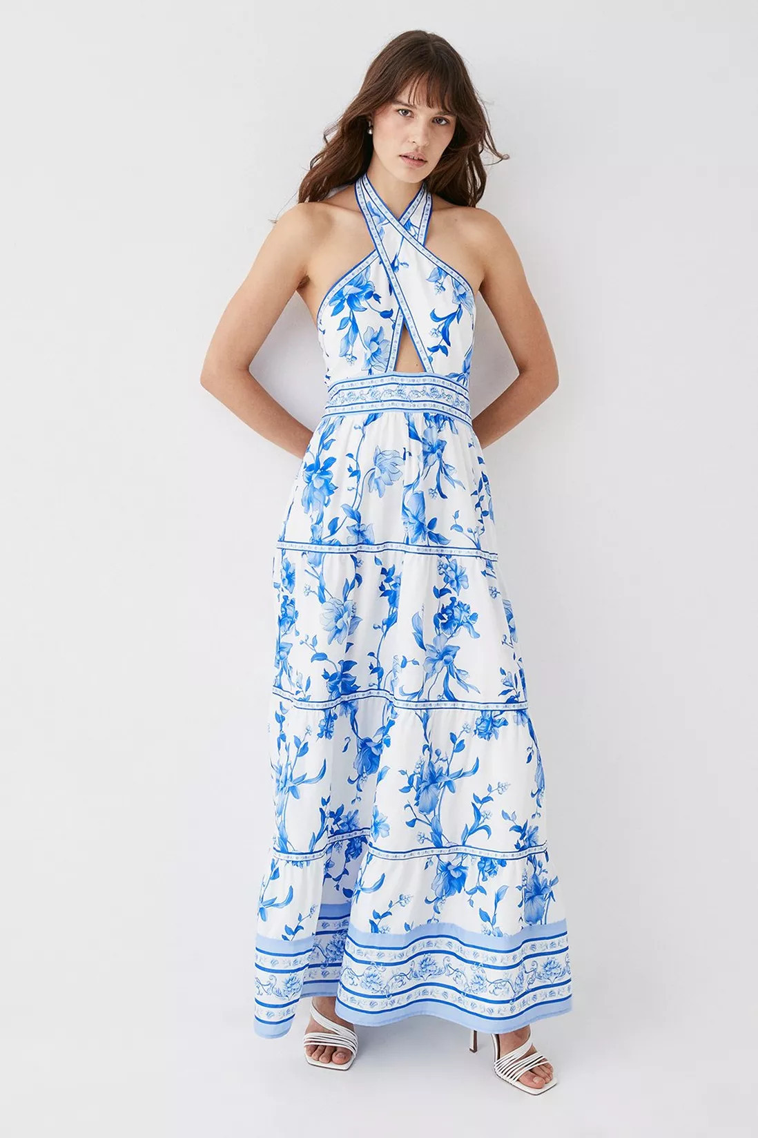 Dresses | Ribbon Trim Cross Front Tiered Maxi Dress | Coast | Coast UK & IE