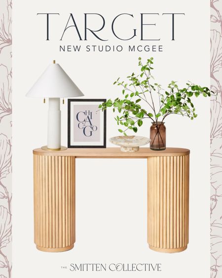 New Studio McGee for Target home decor! Obsessed with this fluted console table, it’s going to be one the most popular pieces!

entryway, look for less designer table lamp, vase and large greenery stems, artwork, marble pedestal tray, living room, office, dining room 

#LTKhome #LTKstyletip #LTKunder50
