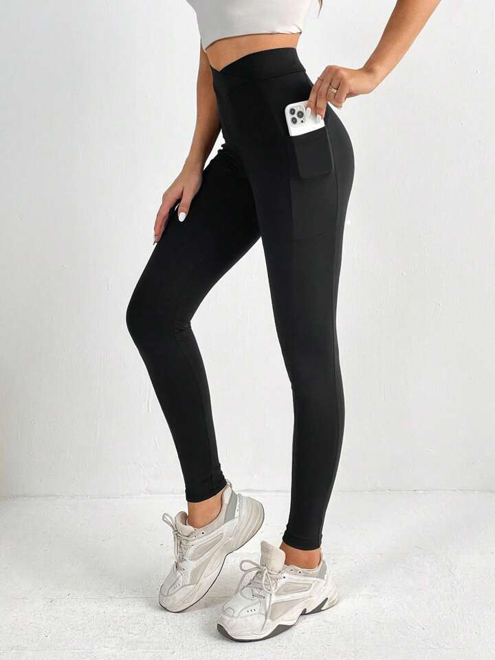 SHEIN Tall Casual Eenkleurig Dames leggings Zak | SHEIN