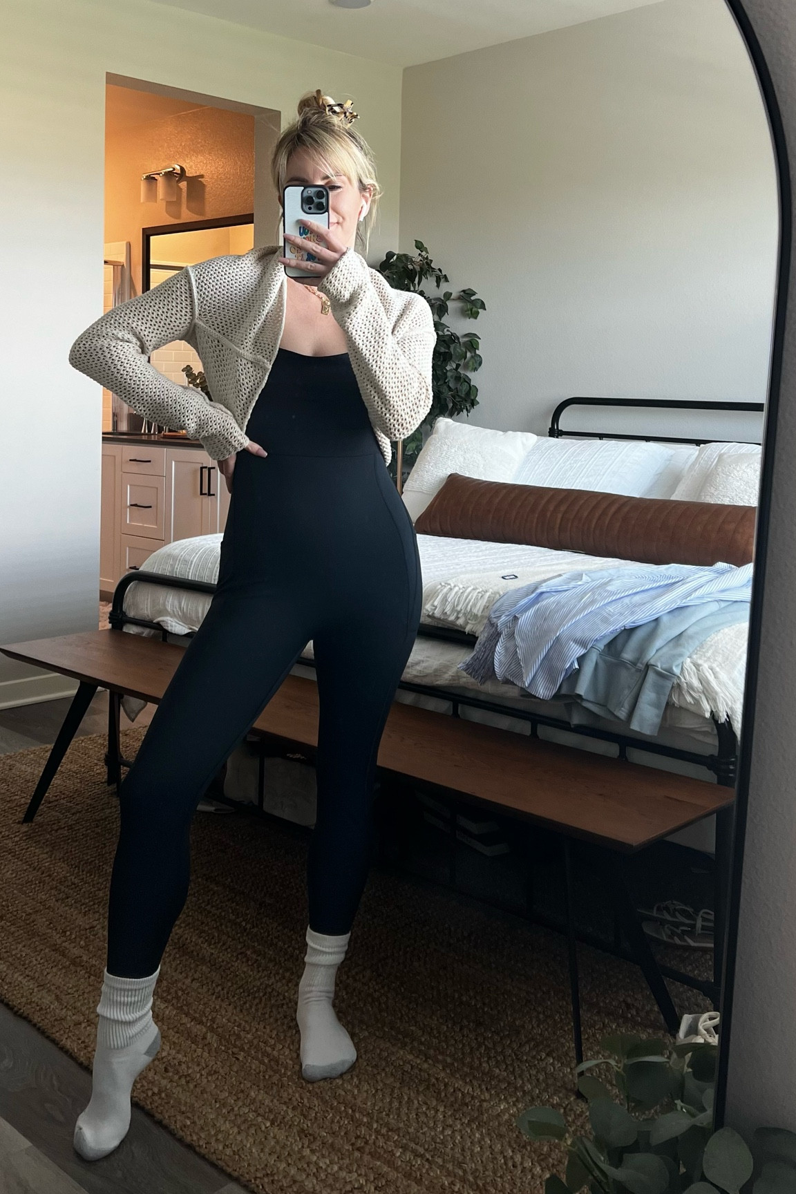 COMFY CHIC ON THE GO OUTFIT #casualchic #shouldersweater #onesie #freepeople #freepeoplestyle #cuteoutfit #pinterestoutfit #easylook #bohocasual #bohochic •• wearing small in onesie and one size in shoulder (TRUE TO SIZE)

#LTKfit #LTKFind #LTKtravel