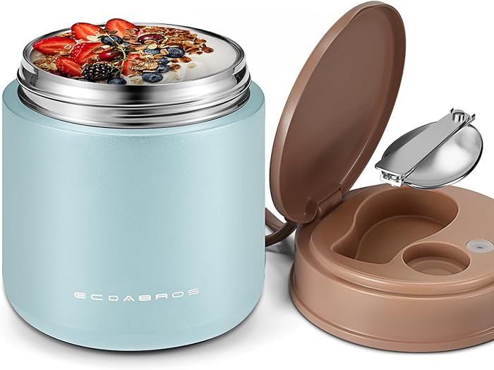 15.2 oz Kids Thermo Food Jar for Hot Food & Soup with Spoon, Blue | Amazon (US)