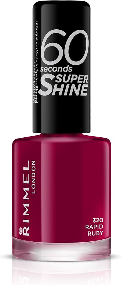 Rimmel London 60 Seconds Super Shine Nail Polish, 320 Rapid Ruby | Amazon (UK)