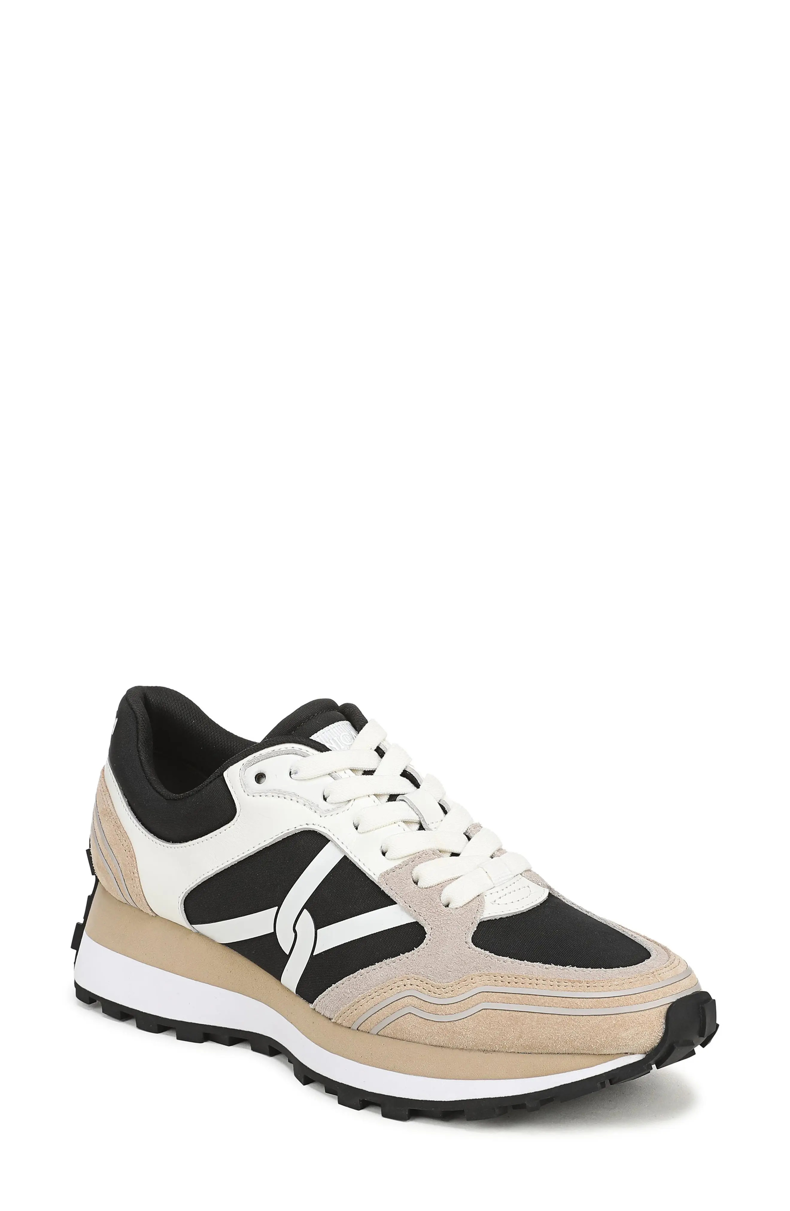 Veronica Beard Valentina Sneaker in Sand/black Suede at Nordstrom, Size 9.5 | Nordstrom