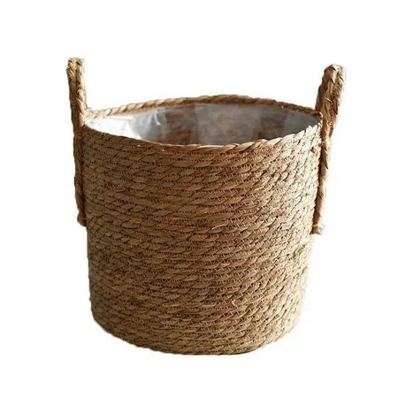 Plant Pots Seagrass Planter Basket Flower Pot Cover Woven Plant Container Vase Wicker Trash | Walmart (US)