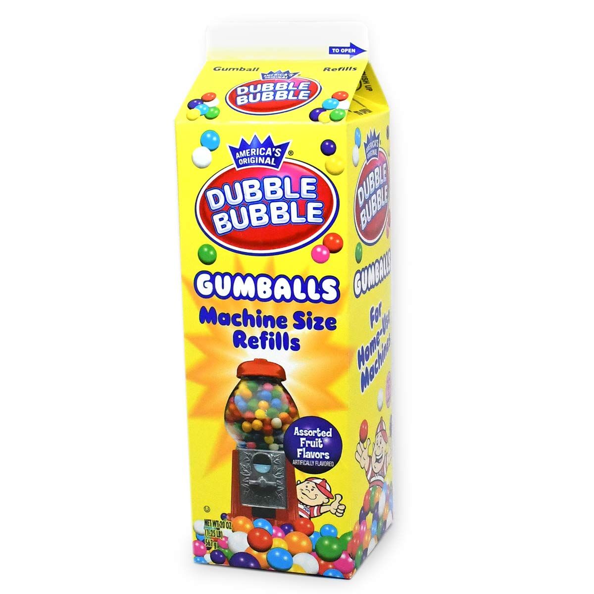 Dubble Bubble Gumball Machine Refill Carton - Bulk Bubblegum Balls - .625 Inch Assorted Gumballs ... | Amazon (US)
