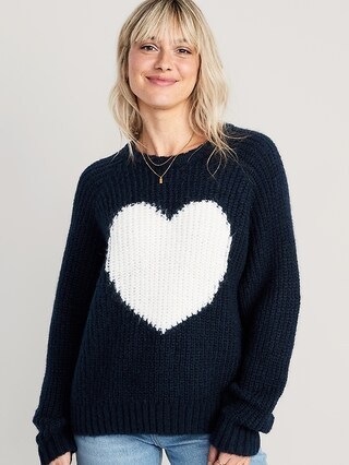 Cozy Jacquard Cocoon Pullover Sweater for Women | Old Navy (US)