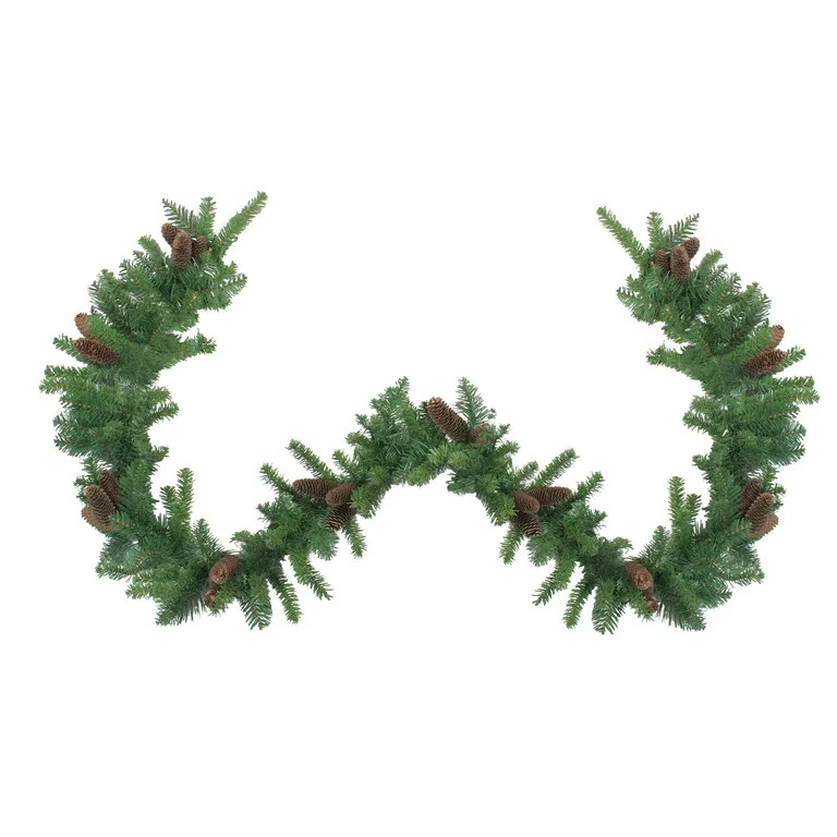 9' x 12" Dakota Red Pine Artificial Christmas Garland with Pine Cones - Unlit | Walmart (US)