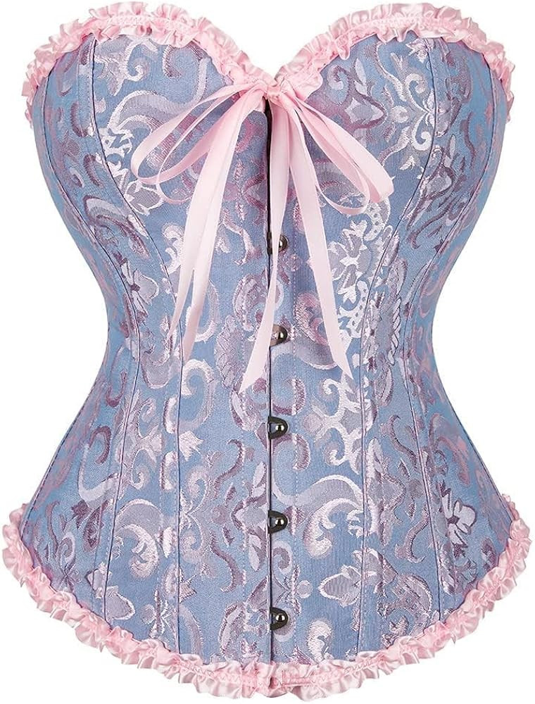 Bustier Corset Top for Women | Overbust Lace Up Waist Cincher Shapewear Lingerie | Amazon (US)