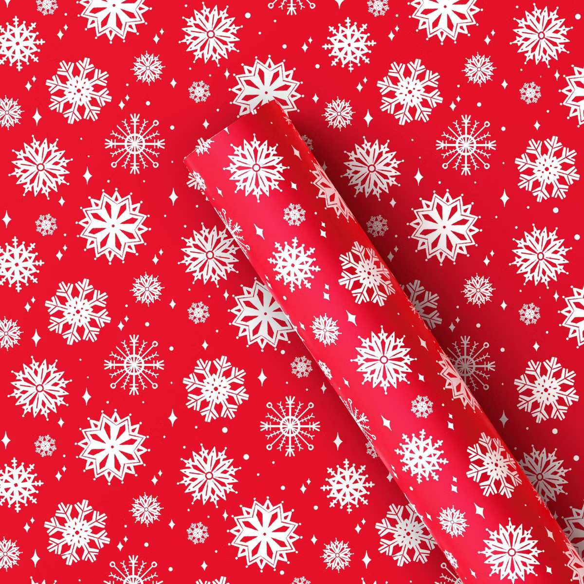 220 sq ft Snowflake Christmas Gift Wrap White/Red - Wondershop™ | Target