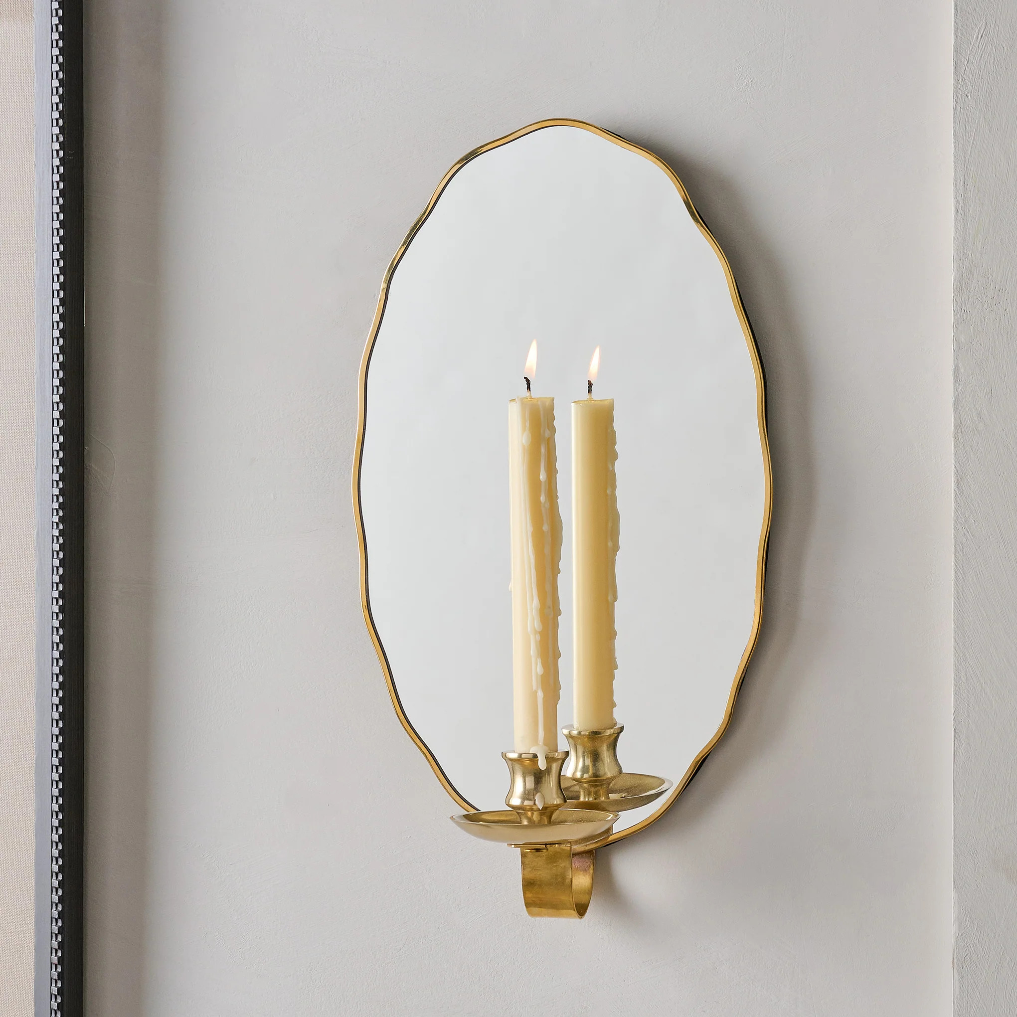 Clara Scalloped Mirrored Wall Sconce | Magnolia