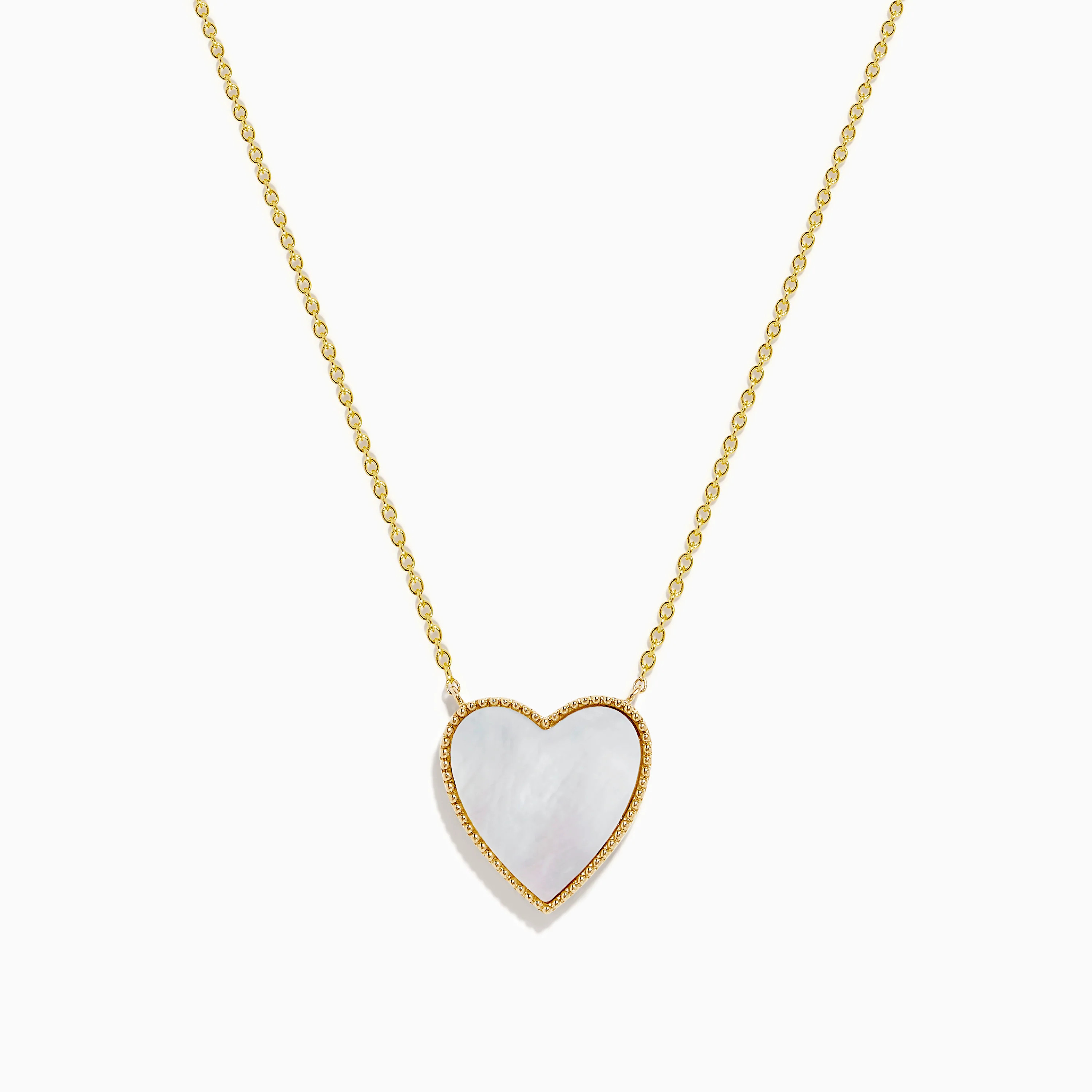 14K Gold Mother of Pearl and Diamond Reversible Heart Pendant | Effy Jewelry