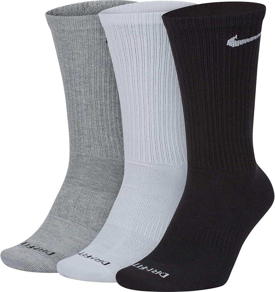 Nike Everyday Plus Lightweight Crew Socks, 3 Pair - SX6891 (Multi-Color 916, Large) | Amazon (US)