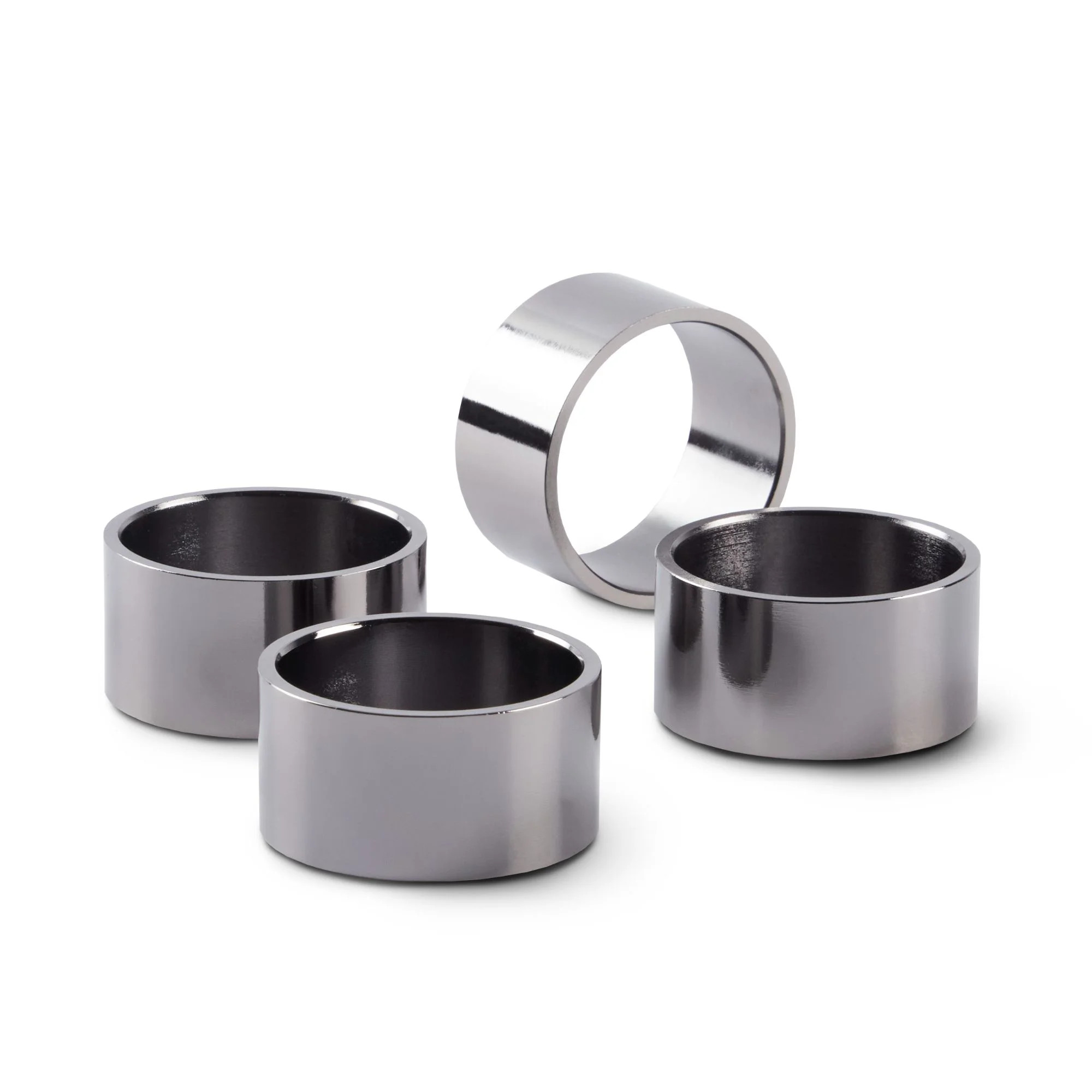 Mainstays Gunmetal Metal Napkin Rings, Gunmetal, 2"W x 1.6"L, 4 Pieces | Walmart (US)
