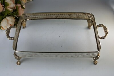 VINTAGE SILVERPLATED FOOTED STAND/HOLDER WITH HANDLES *NO GLASS* | eBay US